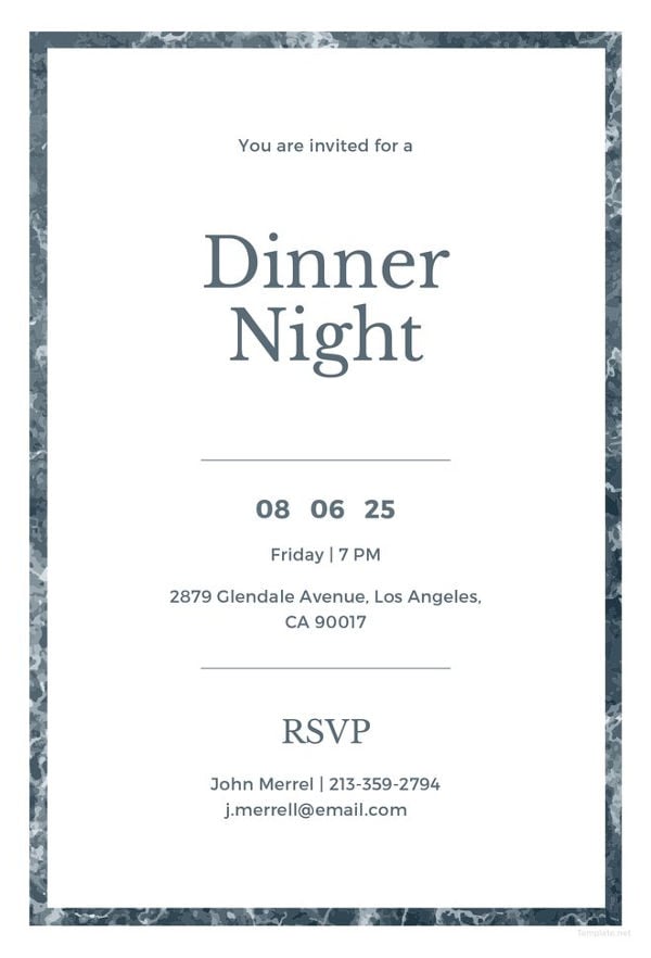 free sample dinner invitation template
