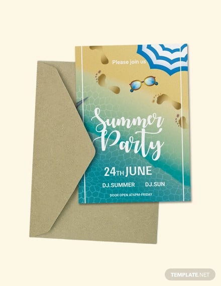 free summer pool party invitation template