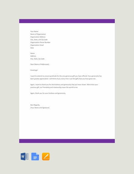 free thank you letter for gift template1