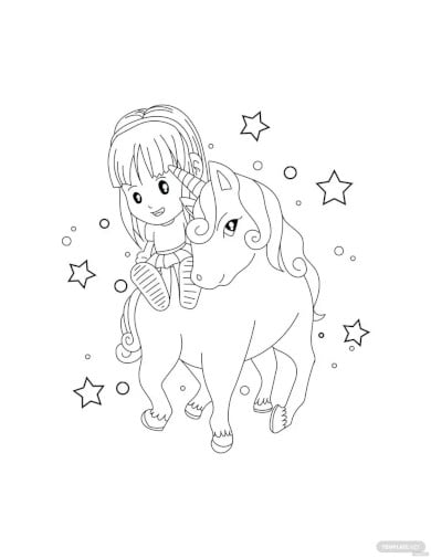 free unicorn and anime girl coloring page