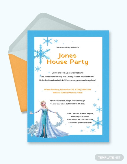 frozen party invitation template