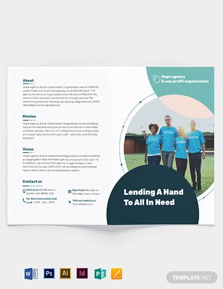 fundraising bi fold brochure template