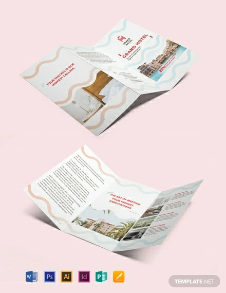 grand hotel tri fold brochure template