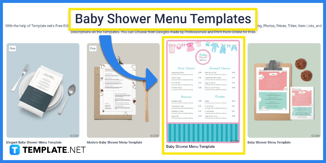 how to build a baby shower menu step