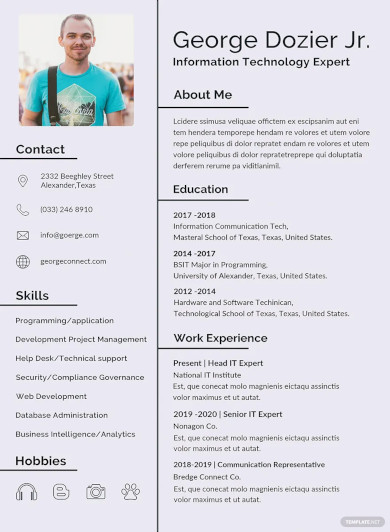 it resume format template