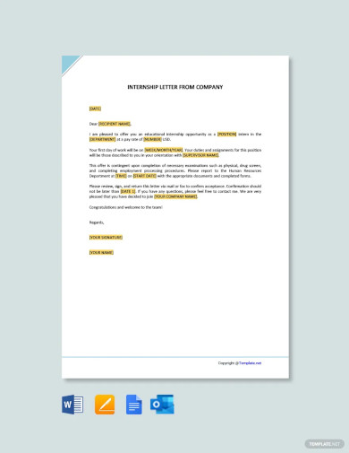 Internship Letter Templates - 9+ Sample, Example Format Download