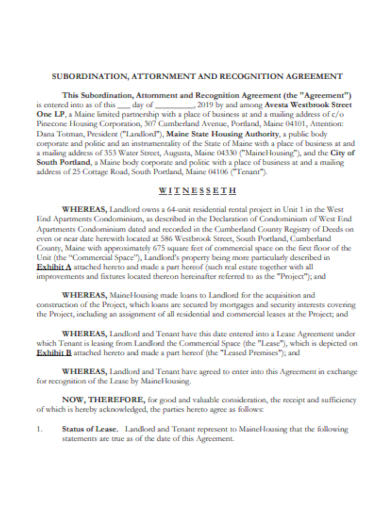 landlord attornment agreement template