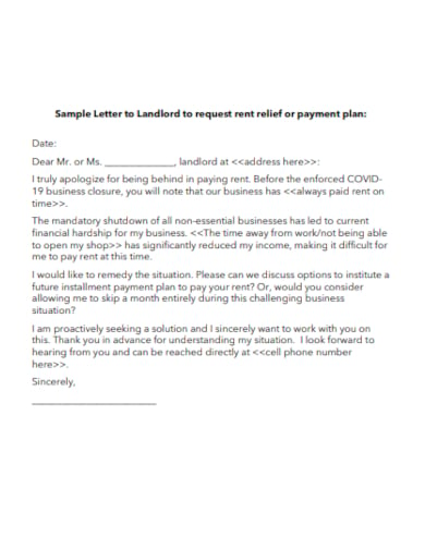 application letter to landlord