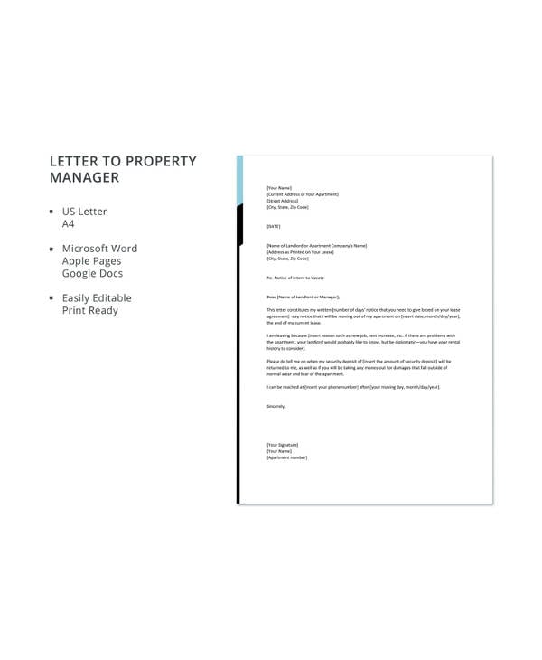 letter to property manager