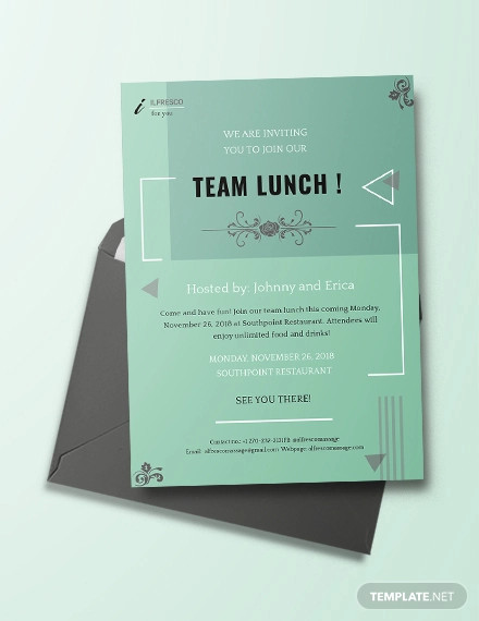 Lunch Invitation Card Sample