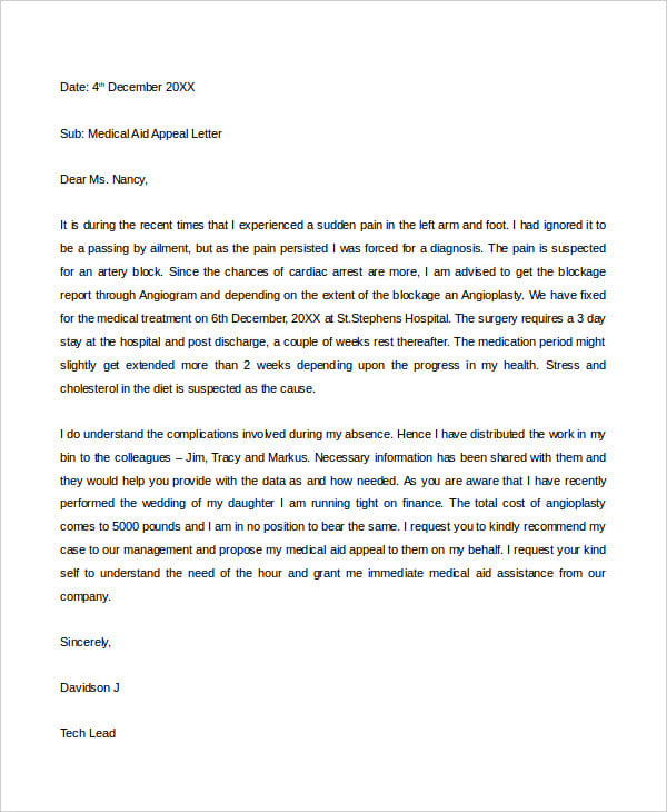 Medical Letter Template 9 Free Sample Example Format Download