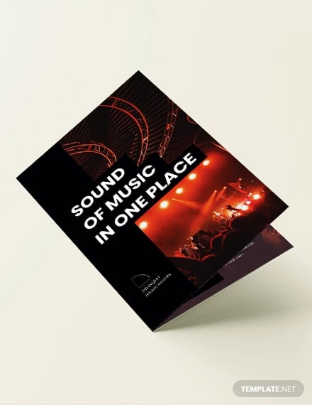 music event bi fold brochure template