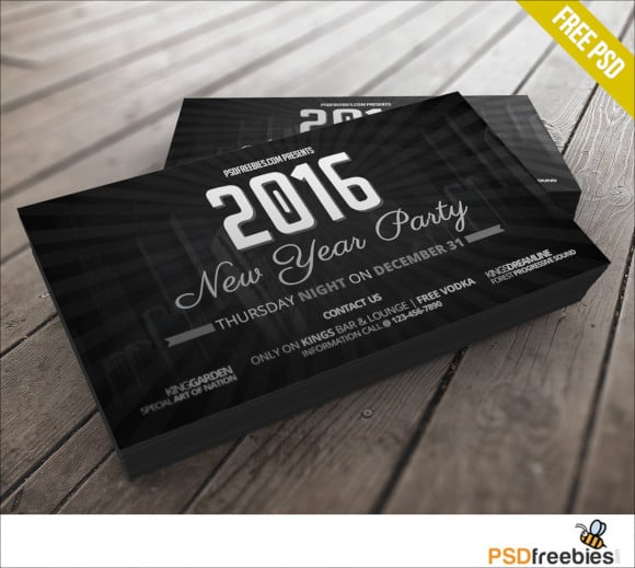 new years party invitation card