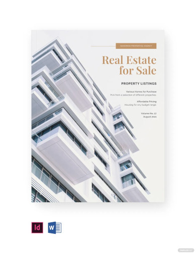 one page real estate catalog template