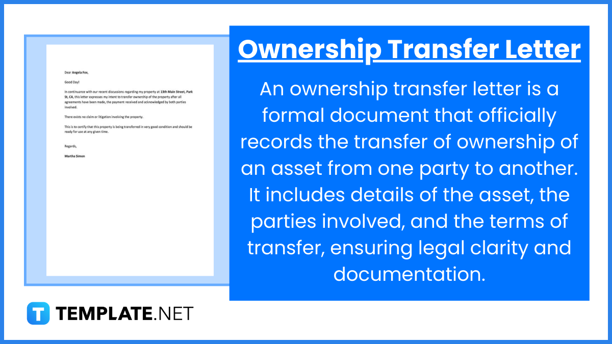 ownership transfer letter template