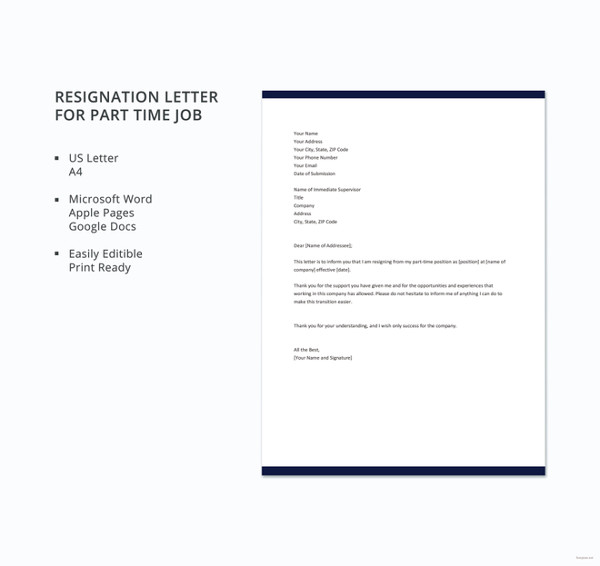 part-time-job-resignation-letter