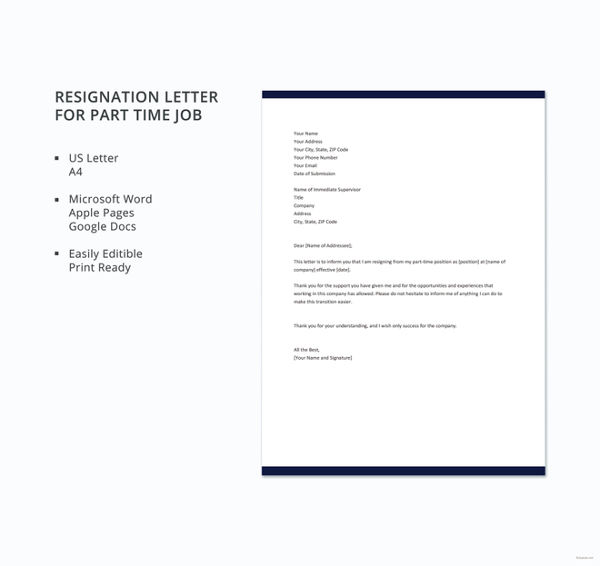 part-time-job-resignation-letter