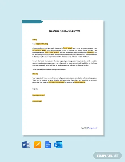 personal fundraising letter template