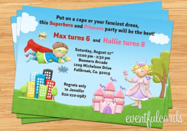princess superhero party invitation1