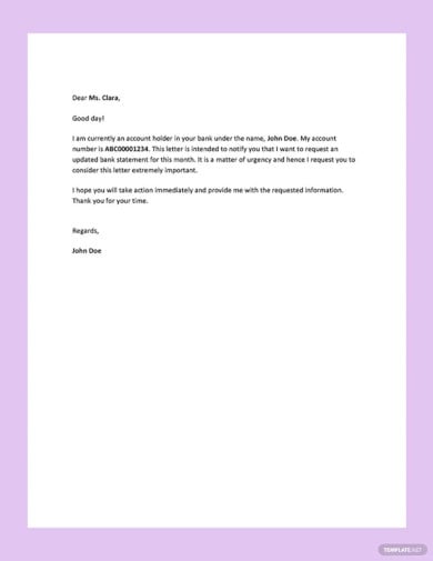 request letter to bank template