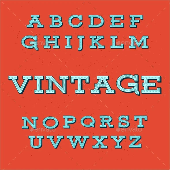 retro vintage style alphabet font