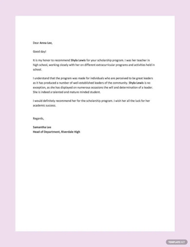 Scholarship Letter Template - 15+ Sample, Example Format Download