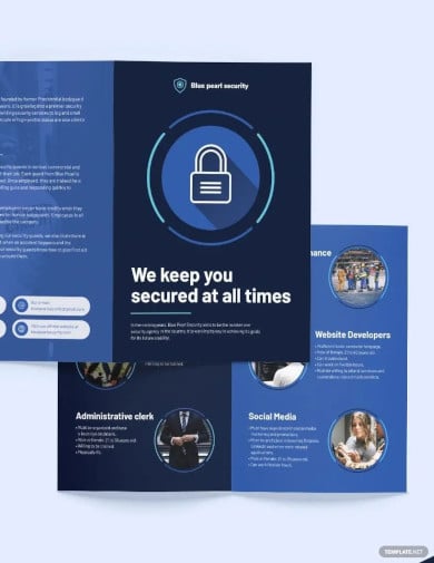 sample security company bi fold brochure template