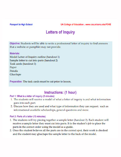school transfer letter of inquiry template