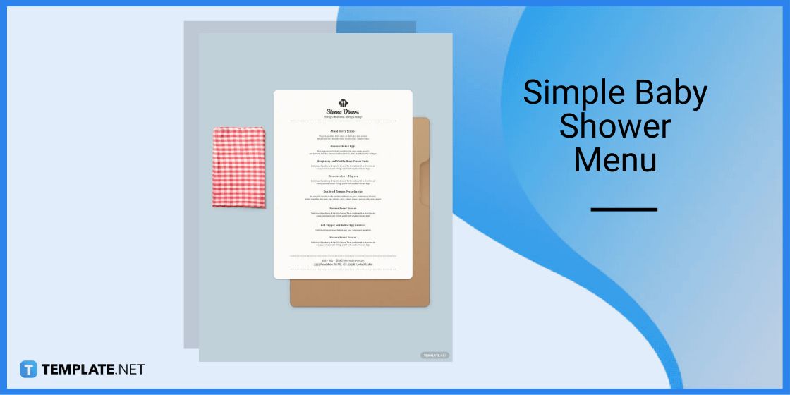 simple baby shower menu template