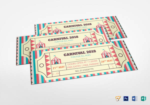 16+ Carnival Ticket Templates - Free PSD, AI, Vector EPS Format
