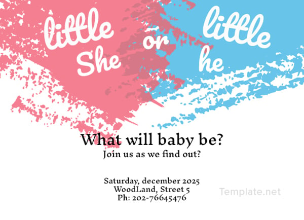 simple gender reveal party invitation