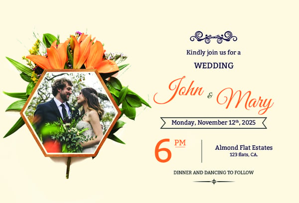 simple wedding invitation template