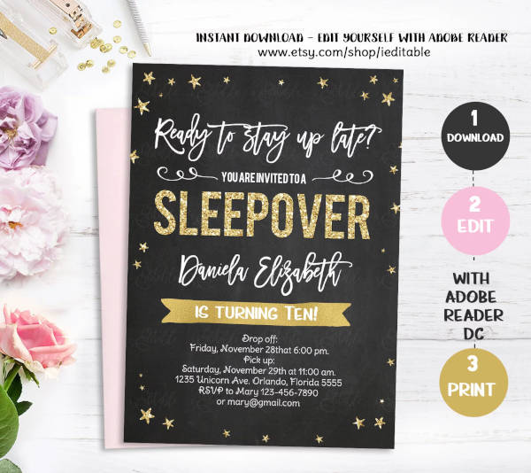 sleepover party invitation