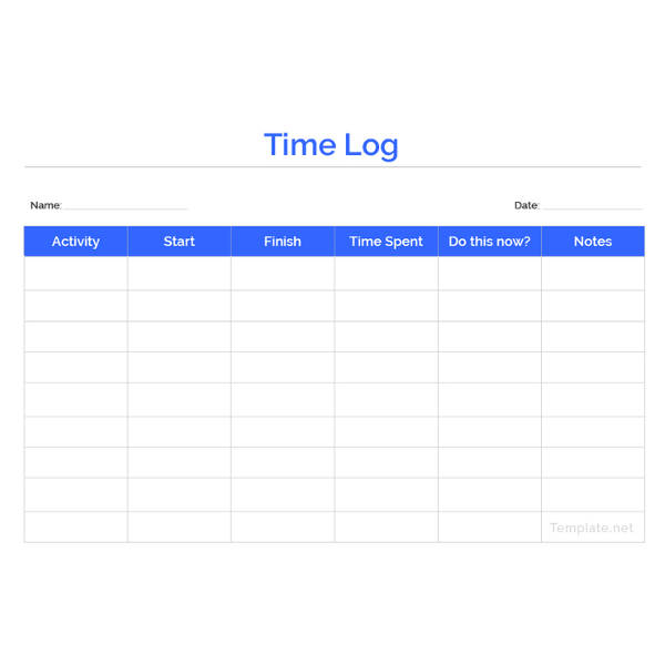time log template