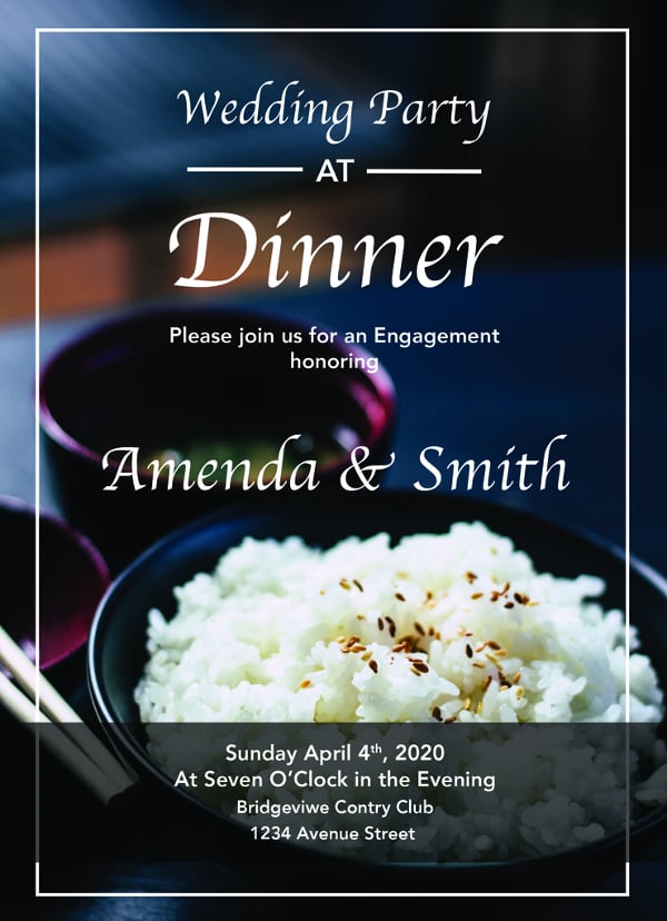 wedding dinner party invitation