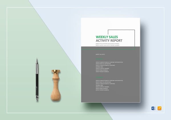 weekly sales activity report template to print