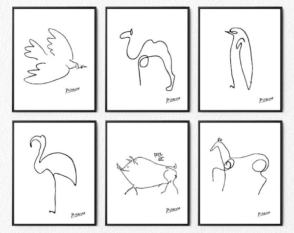 sketches of cartoon animals