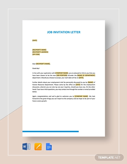 job invitation letter