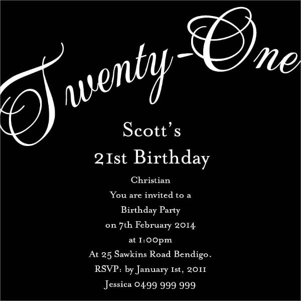 21st birthday invitation wording