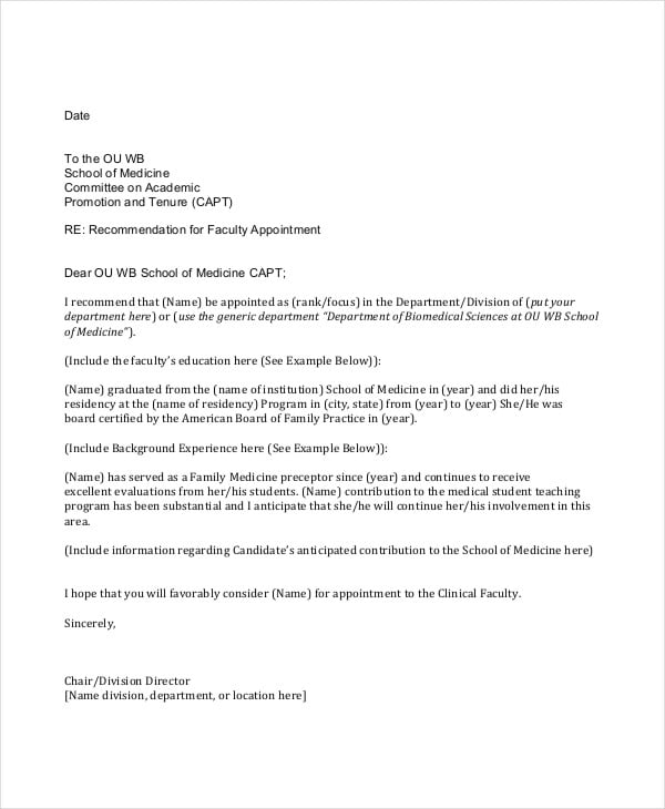 Recommendation Letter For Professor Promotion From Student from images.template.net