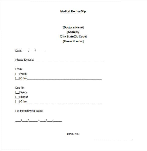 sample blank doctors note for missing work excuse min