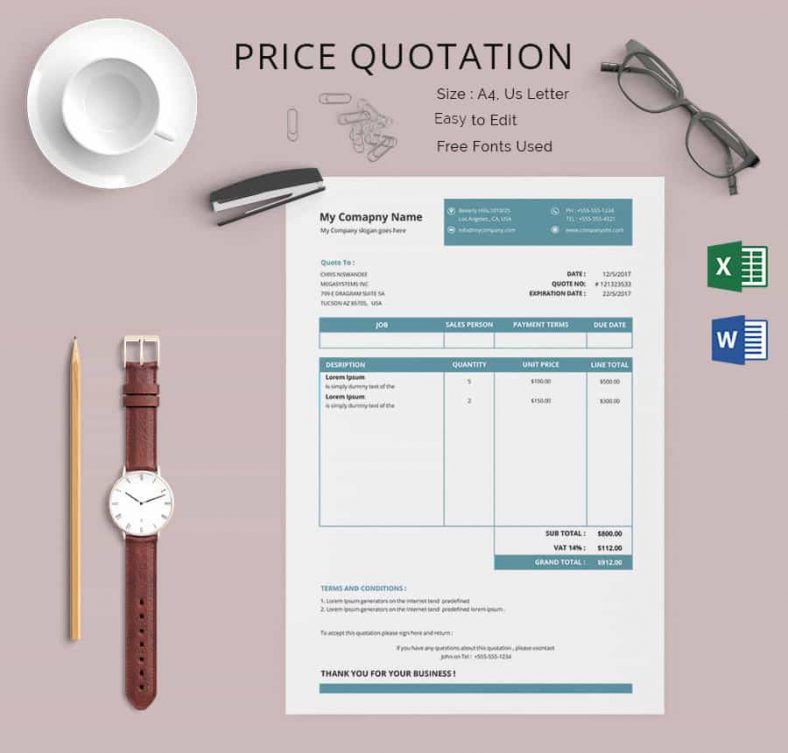 21+ Price Quotation Templates DOC, PDF, XLS