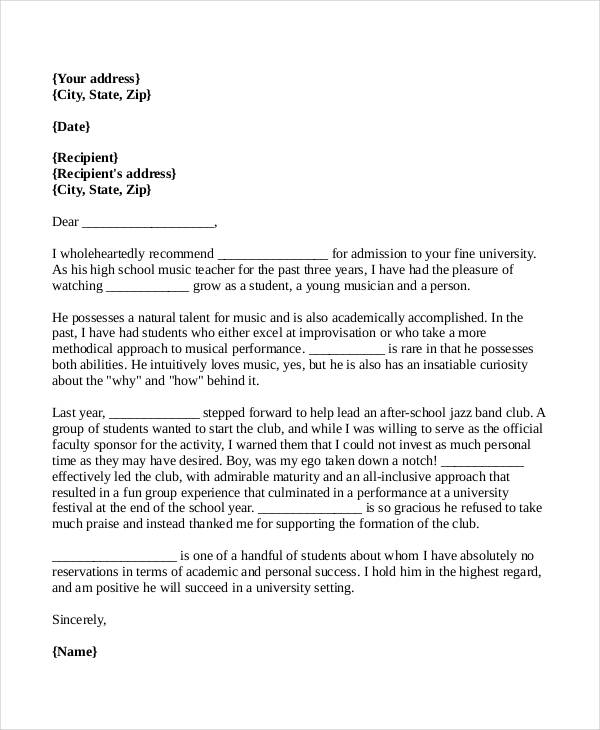 37 Simple Recommendation Letter Template Free Word Pdf Documents