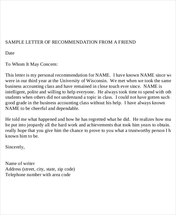 37+ Simple Recommendation Letter Template - Free Word, PDF Documents ...