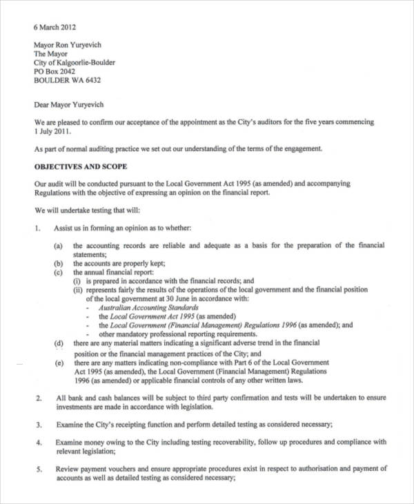 Auditor Appointment Letter