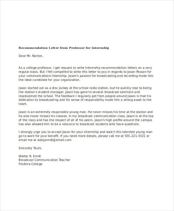 Professor Letter Of Recommendation Sample from images.template.net