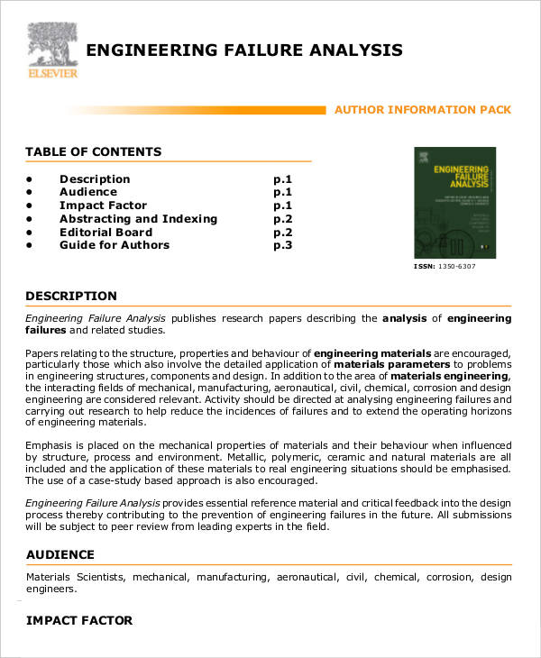 engineering failure analysis template