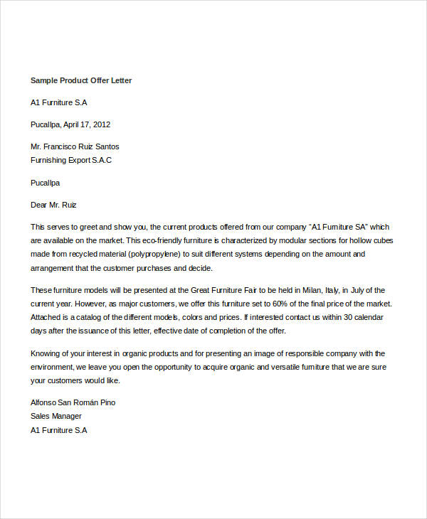 Offer Letter Templates In Doc 50 Free Word Pdf Documents