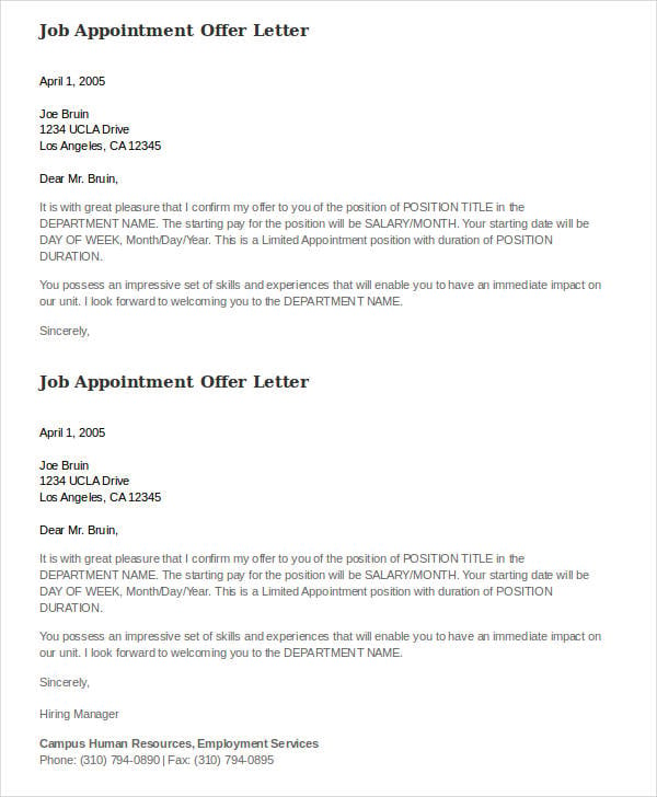 33+ Job Offer Rescinded Letter Sample Lodi Letter