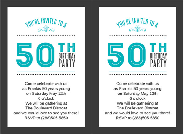 50Th Birthday Flyer Template Free